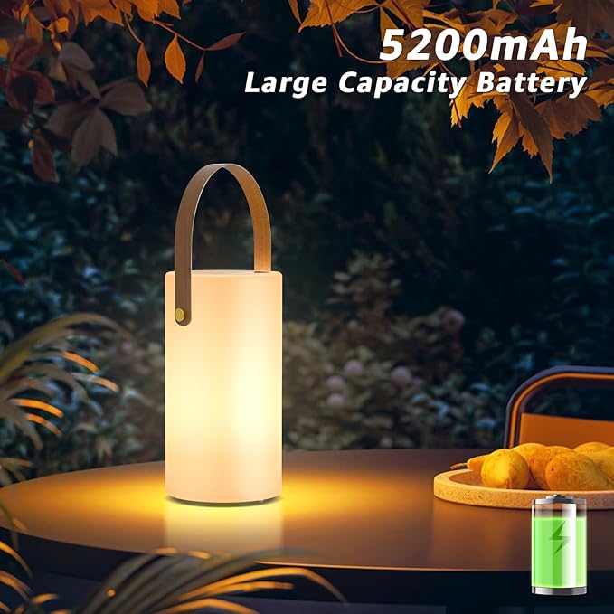 uuffoo Solar Table Lamp Outdoor Lantern 2 in 1 Rechargeable Battery Operated Portable LED Cordless Lights with Remote 8 Colors, Waterproof IP44 for Patio Camping Outside/Indoor