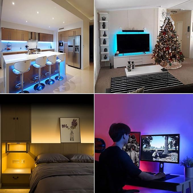 Battery Powered Led Strip Lights, 5050 2M/6.6FT, Flexible Color Changing RGB LED Light Strip, 60 LEDs 5V Battery-Powered with Controller. (1)