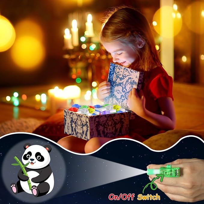 36Pcs Animal LED Finger Lights Animal Party Favors Glow in the Dark Light Up Finger Lights Toys Bulk for Birthday Party Favors Treasure Box Goodie Bag Stuffer Birthday Gifts Classroom Prize