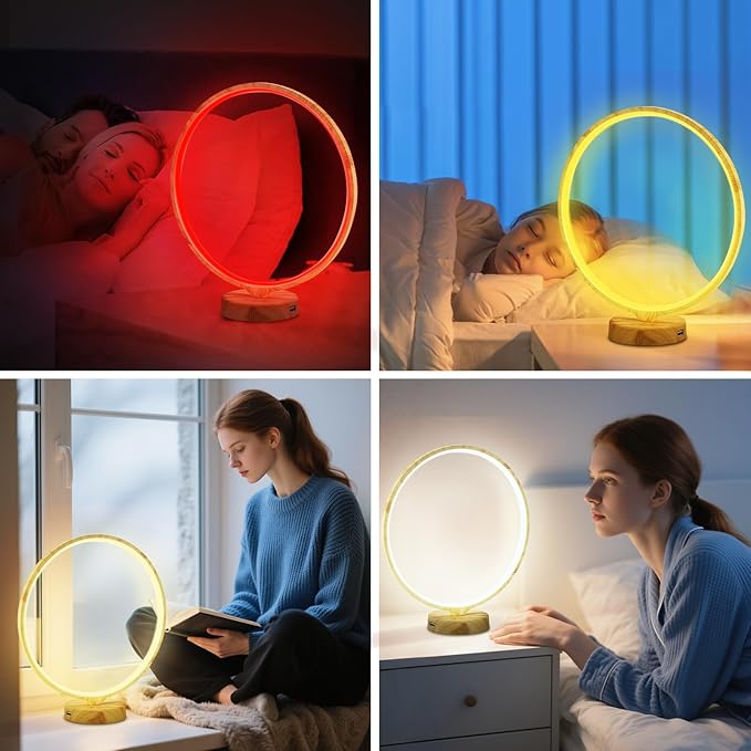 Red Light Therapy Night Light Lamp for Sleep 670nm Red Nightlight Desk Lamp with Multi-Color and Brightness Options Remote Control,Deep Relaxation and Improve Sleeping for Adults & Kids Bedrooms