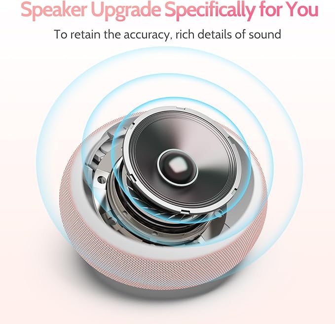 Reacher Auto Dimmable Sound Machine Alarm Clock with Night Lights, 20 Soothing Sounds, Sleep Timer, Precise Volume Control, Cute White Noise Soother for Girls, Kids, Bedrooms, Office