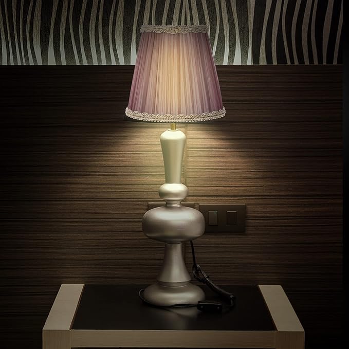 Clip-on Purple Velvet Bubble Lamp Cover Cloth Lampshade for Chandelier Table Floor Wall Lamps 5.51X5.11X3.54In Decorative Lighting Accessory