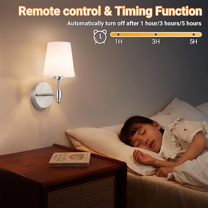 Battery Operated Wall Sconces Set Of 2, Wireless Battery Wall Light With 10000mAh RGB Rechargeable Magnetic Bulb, Rechargeable Wall Sconce With Remote Control For Bedroom, No Electrician Required