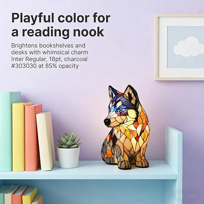 Rainbow Puppy Lamp Stained Glass Dog Night Light 3D Retro Stained Resin Rainbow Pup Lights Charge Powered Table Lamp Puppy Glow Lamps for Home Bedroom Desk (I-1)