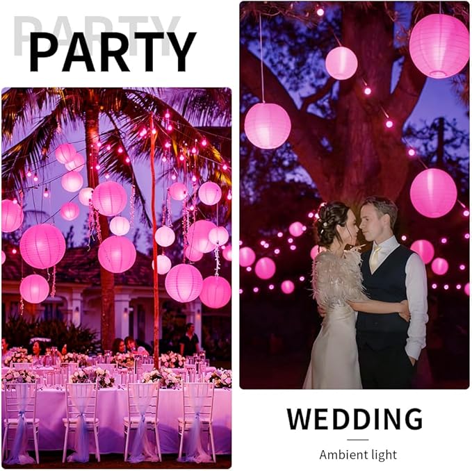 24PCS Mini Led Lights, Led Balloons Light for Paper Lanterns, Easter Eggs, Birthday Party, Wedding, Halloween, Christmas Decoration, Last 36 Hours- Pink