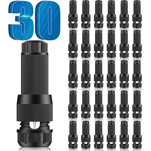 Low Voltage Wire Connectors - Outdoor LED Landscape Lighting Connector 12-18 Gauge Waterproof Landscape Lights Connector for Outside Path Light Deck Light Yard Light Backyard Lighting (30 Pack)