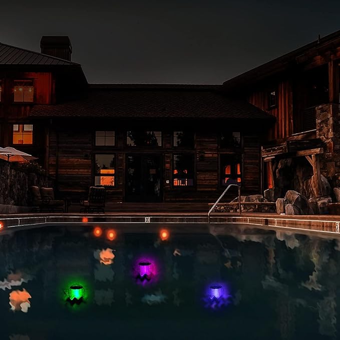Floating Solar Lamp, LED 7 Colors Swimming Pool Pond Decoration Light Automatic Color Change Glow Ball Light for Swimming Pool Garden