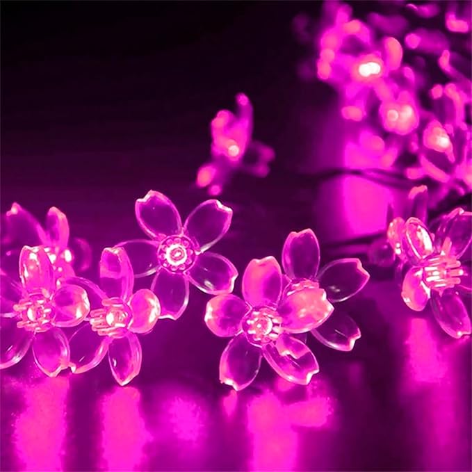Pink Cherry Blossom Flower Lights String Indoor Decor, 33Ft 100 LED Decorative Hanging Hot Aesthetic Fairy Floral Lamp for Bedroom Decorations When Valentine's Day, Wedding Party, Christmas