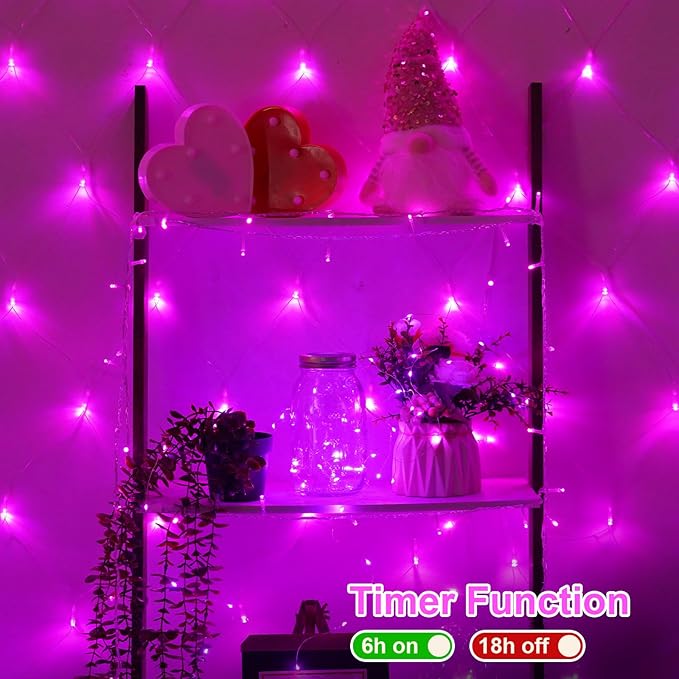 QITONG Pink Valentine Lights Outdoor, 165ft 500 LED String Lights Plug in, Clear Wire Twinkle Christmas Lights Indoor with 8 Modes