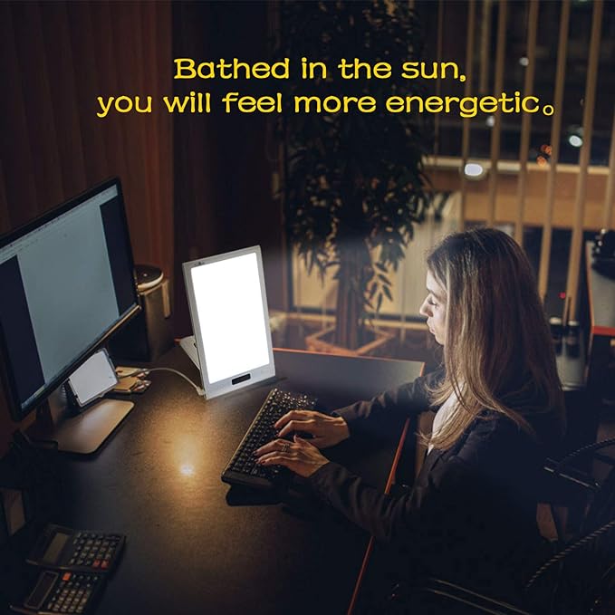 Light Therapy Sunrise Wake-up lamp APP Control Light Alarm Clock UV-Free 3 Color 12000lux Full Spectrum Sun lamp Restorative Strength, Focusing Attention