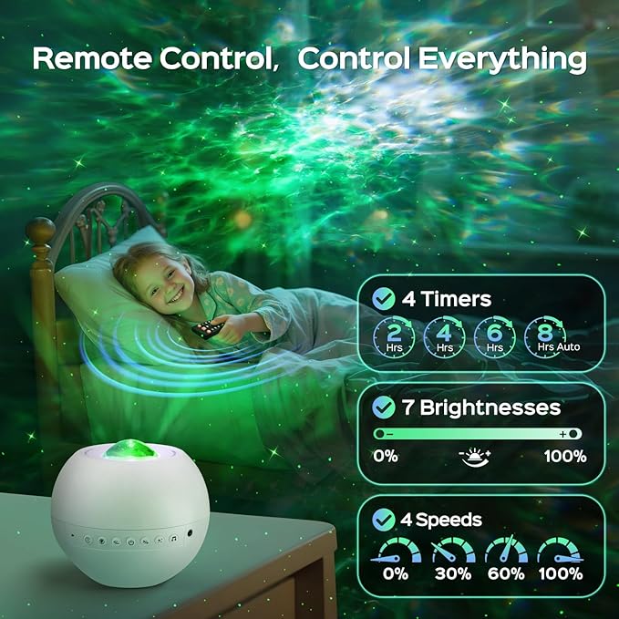 One Fire Galaxy Projector for Bedroom, 15 Colors+15 White Noise+ Bluetooth Star Projector Night Light for Kids Christmas Gifts for Teen Boys Gifts Women Gifts for Teenage Room Decor Girls Lava Lamp