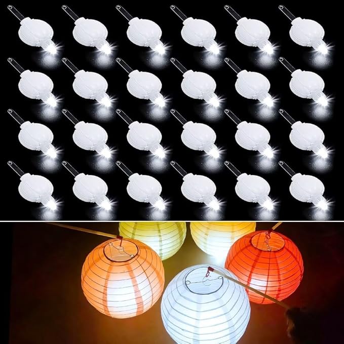 24PCS Mini Led Lights, Led Balloons Light for Paper Lanterns, Easter Eggs, Birthday Party, Wedding, Halloween, Christmas Decoration, Last 36 Hours- White
