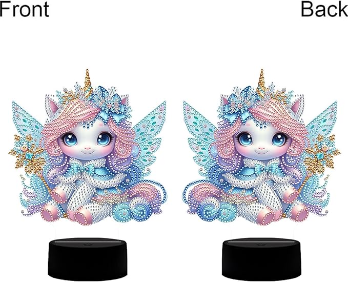 Cute Unicorn Diamond Art Painting Night Light,Diamond Art Painting Kits Desktop Touch Lamp Ornaments for Tabletop Decor Diamond Art Accessories for Adult Beginner Bedrooms Living Room