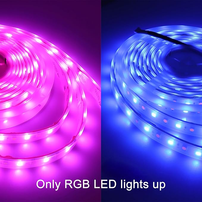 RGB+Warm White LED Strip Lights SMD 5050 2800K-3200K RGBW DC 24V 360LEDs 16.4Ft Color Changing RGB LED Tape Light Outdoor Waterproof IP67 for Room Party Holiday LED Lighting