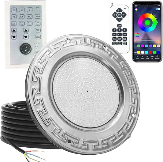 Pool Lights for Inground Pool, 60W 10 Inch Color Changing LED Inground Pool Light with Controller, Remote and APP Control for Wet Niche, Underwater Swimming Pool Lights, 100 Foot Cord