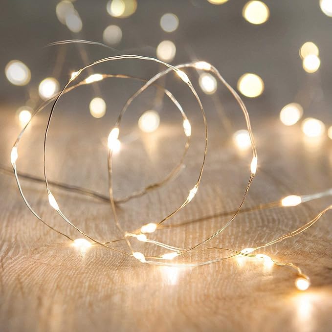 ANJAYLIA LED Fairy String Lights, 80 LED Twinkle Lights Battery Operated for Garden Home Party Wedding Festival Decorations Crafting Lights, Warm White