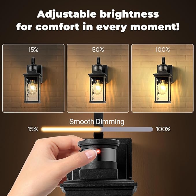 Black Outdoor Porch Light with GFCI Outlet, 2-Pack Modern Motion Sensor Exterior Garage Lighting Fixtures Wall Mount Lantern, Anti-Rust Waterproof Outdoor Sconce Lights for House, Coach, Patio