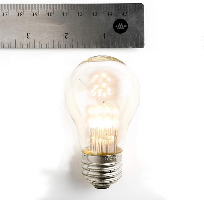 Hometown Evolution, Inc. E26 Commercial String Lights with 16 Gauge Wire (24 Foot 12 Socket, A15 LED 9 Diode 1 Watt Bulbs)