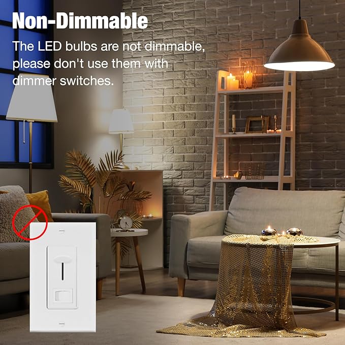 BUBO Ceiling Fan Light Bulbs, E12 LED Bulb 60W Equivalent, Small Base Bulbs 4000K Cool White, A15 Bulbs 120V, Candelabra Base LED Bulb 5.5W, 650LM, Non-Dimmable, 10 Pack