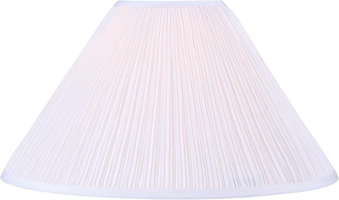 Aspen Creative 33018 Hardback Empire Spider Lamp Shade, Mushroom Pleated in Cotton White Faux Silk Fabric, 6" Top x 19" Bottom x 12" Slant Height