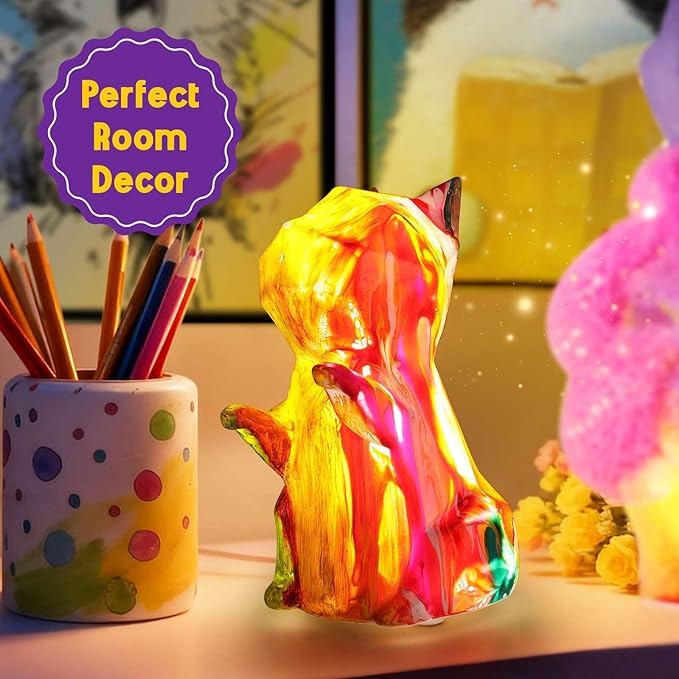 EPUMP Paint Your Own Rechargeable Easter Gifts Cat Lamp Kit with 8 Color Modes - Arts and Crafts for Kids Age 4-8, Art Supplies Birthday Gifts Creative Activities Toys for Boys Girls Ages 3-12