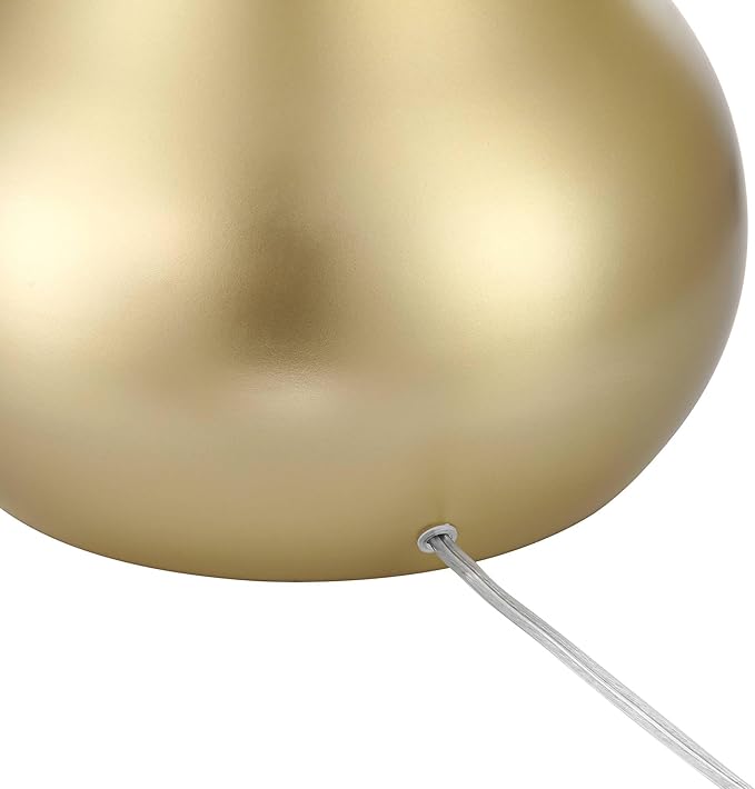 Possini Euro Design Moderne Mid Century Modern 62" Tall Standing Floor Lamp Droplet Foot Switch Metal Soft Gold Finish Living Room Bedroom House Reading Office Home Decor Entryway White Drum Shade