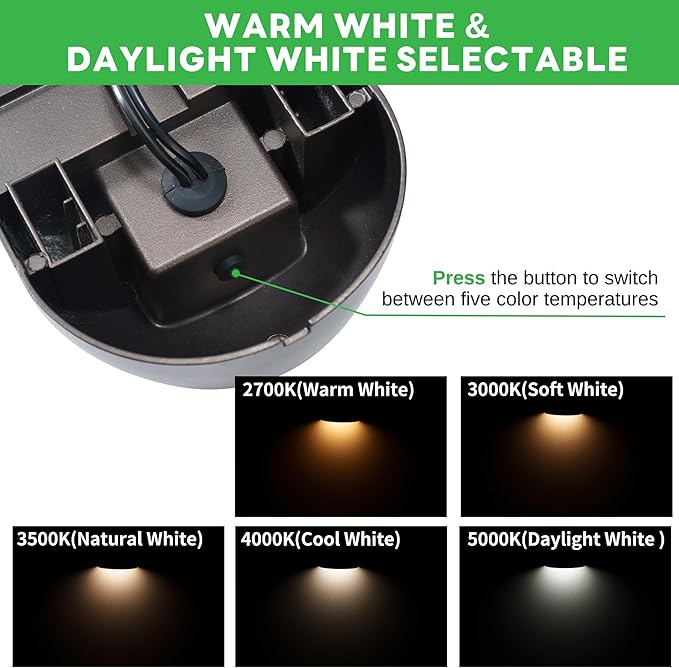 Low Voltage Deck Light - 12V LED Step Light Outdoor, 2700K/3000K/3500K/4000K/5000K Adjustable, IP65 Waterproof Hardwired Aluminum Black Lighting for Yard Fence Handrail Wall