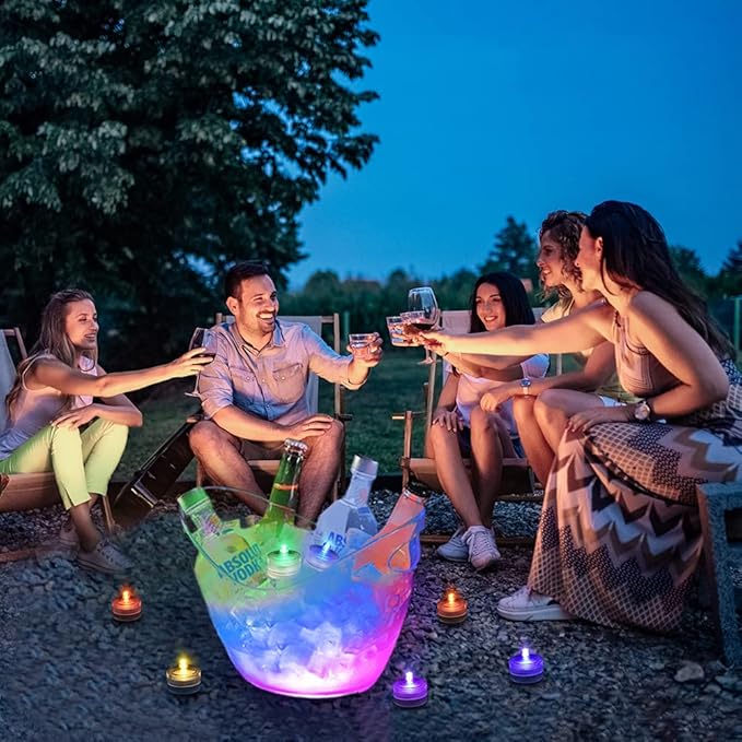 Submersible LED Light, Warm White Waterproof Flameless Candle Tealights, Underwater Pool Lights for Vases Weddings Table Centerpieces Festivals Events Parties Christmas Decor(24 Pack)