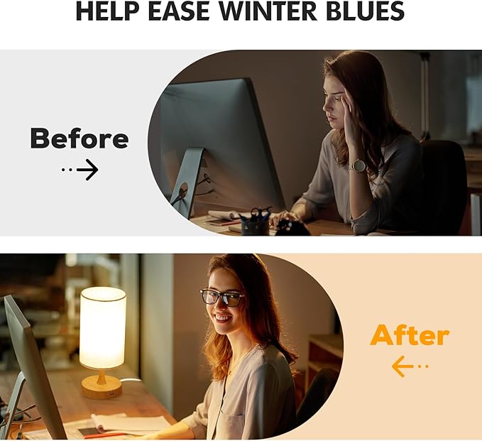Light Therapy Lamp, Sunlight Lamp 10000 Lux with Remote Control, 3 Color Temperature & 4 Brightness Level & Timer, Daylight Lamp for Home, Office, Decoration