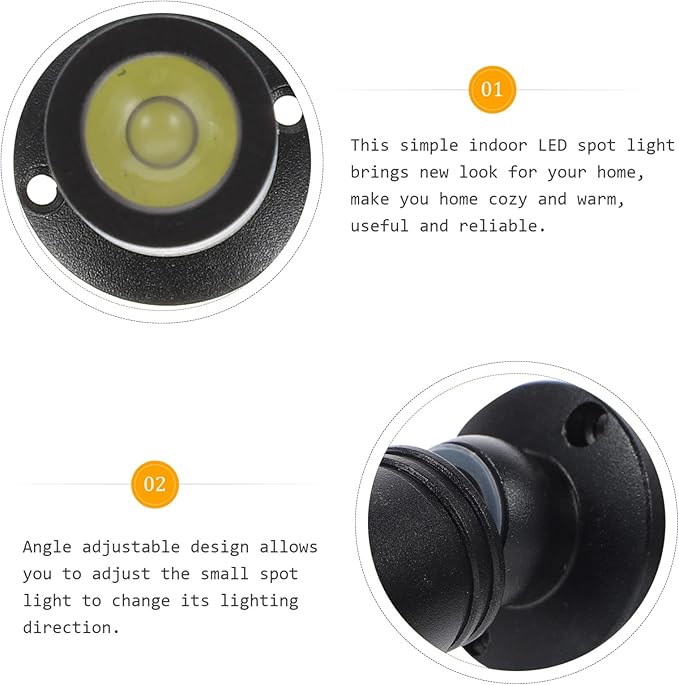 Uonlytech Led Track Lighting 3 Pack Jewelry Showcase Small LED Spot Light Indoor USB Small Spotlight USB- Powered Spotlight for Jewelry - USB Powered Furniture