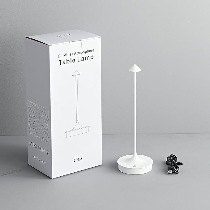 Cordless Table Lamp Rechargeable LED Table Lamps Battery Operated 4000mAh Touch Dimmable Wireless Lamp Waterproof Portable Outdoor Table Light for Restaurants and Dining Home Indoor/Outdoor Use