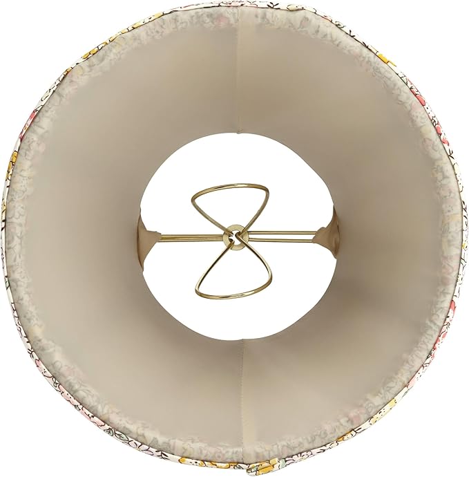 Nelle 3 1/2" Top x 6" Bottom x 5" High x 5" Slant Print Cottage Core Lamp Shade Replacement Small Yellow Peach Empire Round Farmhouse Country Pleated Floral Clip On Candelabra - Springcrest