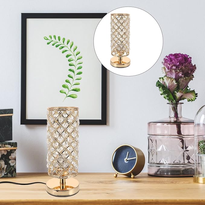 1pc Creative Crystal Table Lamp for Living Room Elegant Desk Light Adornment Warm Ambiance Touch Control Accent for Bedroom and Home Decor
