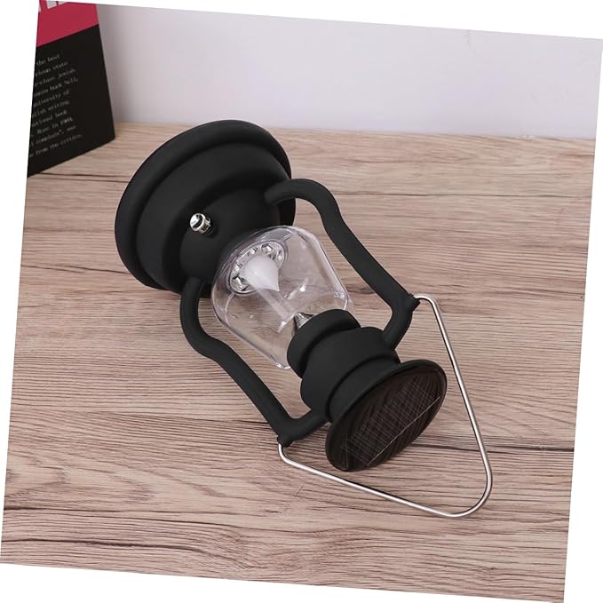 Mikikit Solar Energy Retro Horse Lamp Color Hand Solar Outdoor Lantern Camping Portable Survival Crank Tent Camp Lamp LED Vintage Kerosene Lamp Rechargeable Camp Light Black