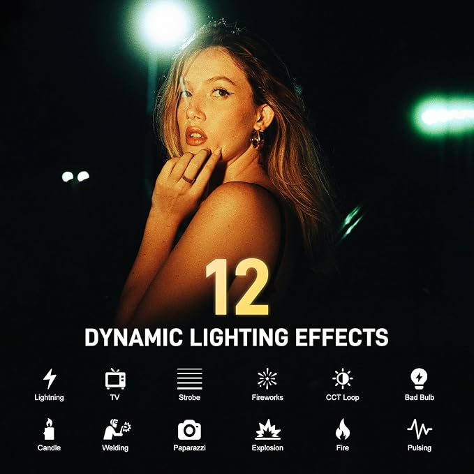 GVM 500W LED Video Light, APP Control, 2700K-6800K CCT, 227040lux@1m with Standard Cover, 12 Dynamic Effects, Bluetooth Control for Photography, Studio, and Video