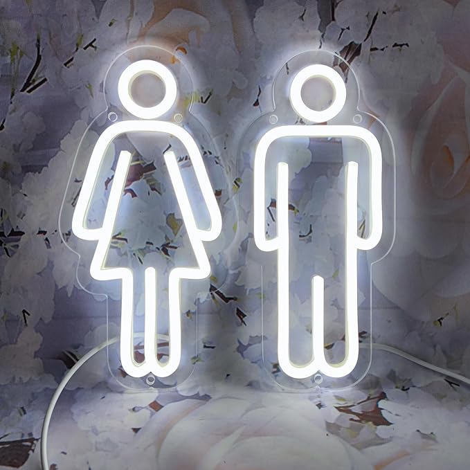 Toilets Neon Signs for Wall Decor Neon Lights for Bedroom Led Business Signs Suitable for Washroom Restroom Christmas Birthday Party Unique for Lover,25cm