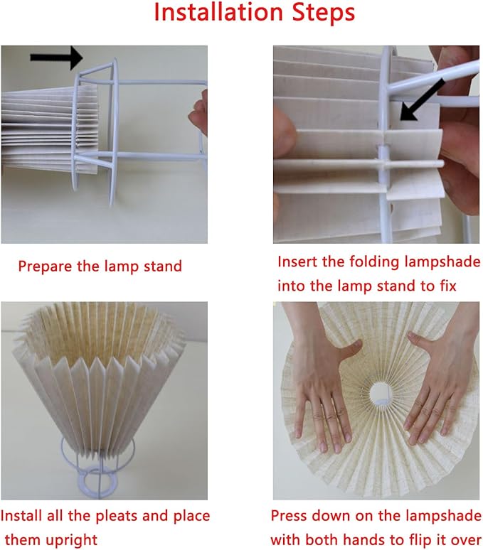 2 Pack Pleated Table Lamp Lampshades Replacement Bedside Table Lamp Pleated Lamp Shade for Ceramic Table Lamps Bedside Nightstand Small Table Lamps with Rattan Base Wire Frame Do not Included