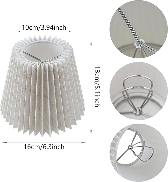 Small pleated lampshade chandelier shades set of 6. Lampshade for Wall Lamp.chandelier shades.small table lamps.For Cutting Edge bulbs.light bulb shade.chandelier light covers.4" X 5" X 6"