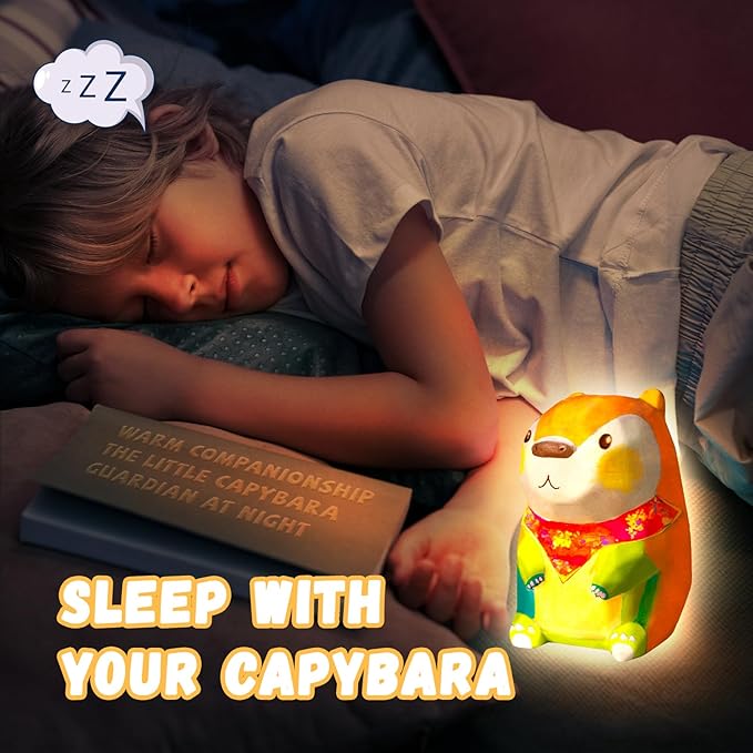 Paint Your Own Capybara Lamp Kit, Arts and Crafts for Kids Ages 8-12, DIY Capybara Night Light Girls Crafts Ages 8-12, Art Supplies Painting Kit Toys for Kids Birthday Ages 3 4 5 6 7 8 9 10 11 12+
