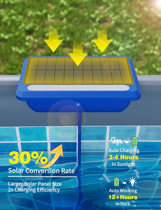 Solar Underwater Pool Lights, Pool Solar Light with Remote Control, 16 Colors Lighting, IP68 Waterproof, Timing Mode, Pool Lights for Above Pool, Inground Pool, Pond (Blue,2 Pack)