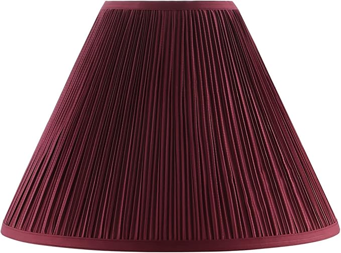Aspen Creative 33194, Transitional Hardback Empire Mushroom Pleated Rich Red Spider Shade, 6" Top x 16" Bottom x 12" Slant