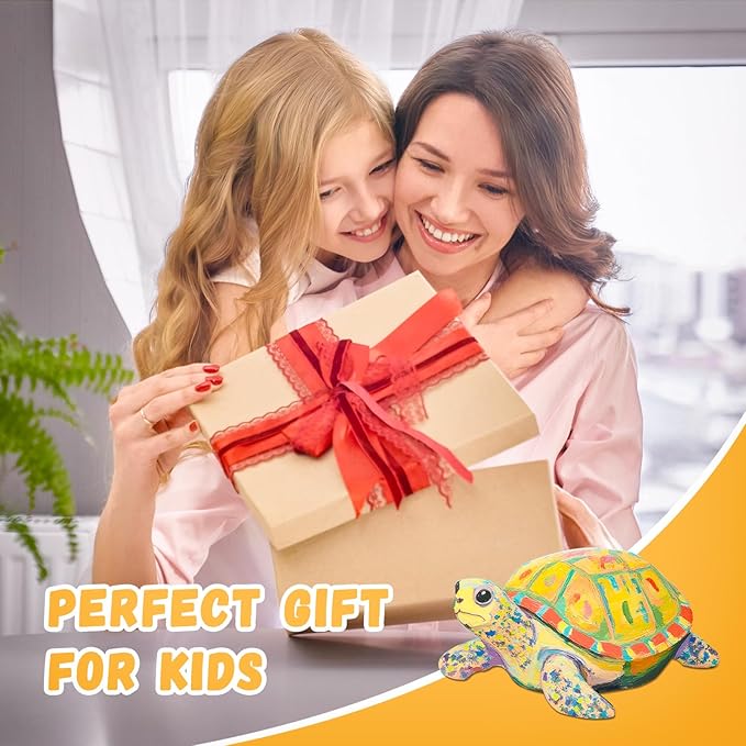 Paint Your Own Turtle Lamp Kit, Arts and Crafts for Kids Ages 6-8, Arts and Crafts for Kids Ages 8-12, DIY Turtle Light for 10 Year Old Girl Gifts, Art Supplies for Girls Boys Birthday Ages 3 4 5 6 7+