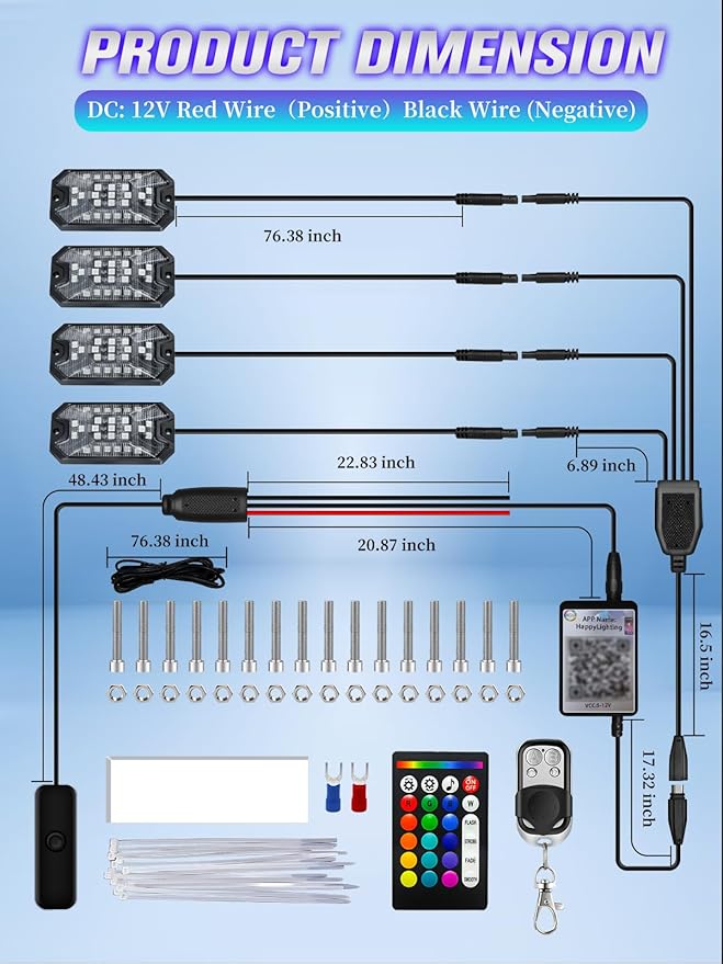 4Pods 5 Sides Full Angle RGB LED Rock Lights Kits High Brightness 27 Beads RGBW 5050 IP68 Waterproof Underglow Multicolor Exterior Wheel Rock Lights for 12V Trucks Jeep Offroad Pickup UTV ATV RZR SUV