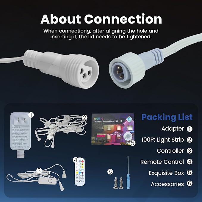 100FT Permanent Outdoor Lights, RGB Outdoor Eave Lights with 72 LED Lights, IP67 Waterproof, DIY Scene Modes with App & Remote Control for Decor, Garden, House, Party, Holiday, Christmas Decor