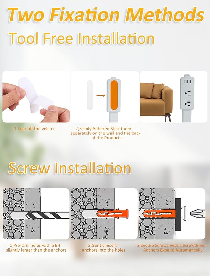 Electrical Outlet Extender Stick with 2 USB-A&USB C&2 AC Outlets,Free Combination Power Socket Outlet Expander to 6", 15.3", 24.5", 34" for Hard-to-Reach Spaces Behind Couches,Nightstands,Cabinet