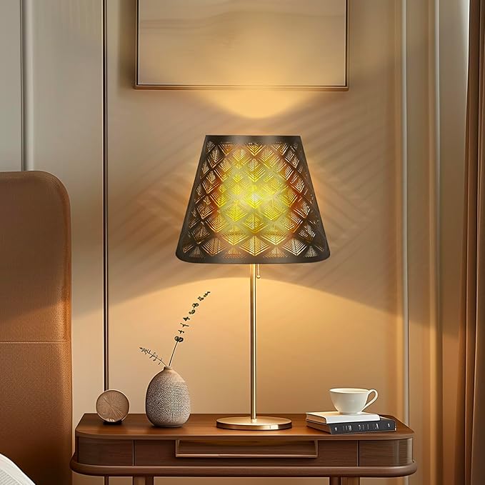 Small Lamp Shades Metal Lamp shade With Etched Small Arrow Pattern Lampshade Size 6" x 10" X 7.5" Fitts Table Lamp Wall Lamp