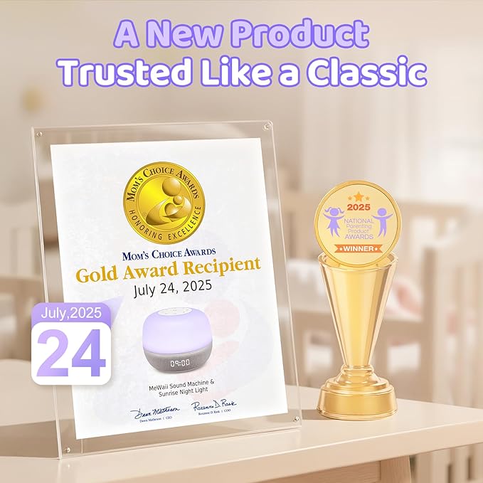 2025 Mom's Choice Awards | Sound Machine Baby White Noise Machine with Sunrise Alarm Clock & App Control – 360° RGB Night Light, Sleep Soother for Adults & Kids, Baby Essentials for Newborns