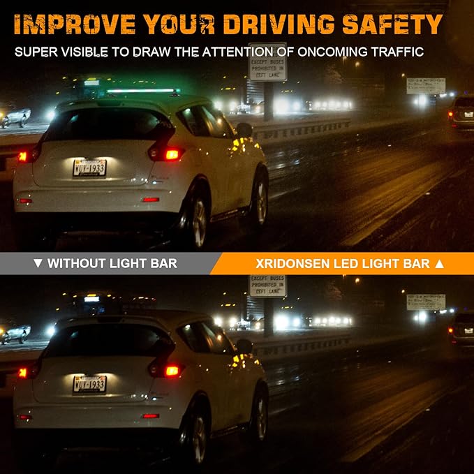 XRIDONSEN 37 Inch 104 LED Roof Top Green White Emergency Lights Magnetic Traffic Advisor Strobe Light Bar Double Side Warning Flashing Safety Lights for Firefighter Vehicles POV Fire Trucks Pickup