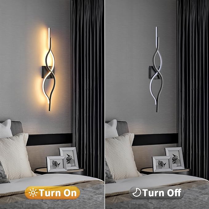 Battery Operated Wall Sconces Set of 2, Black 31.4'' LED Dimmable Wall Sconce with Remote Control, Adjustable Color Temperature Brightness for Living Room Bedroom and Hallway USB Rechargeable Lighting