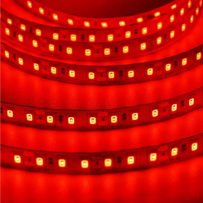 SUYOOULIN LED Strip Lights, AC 110V -130V 16.4ft/5m SMD 2835 600 LEDs Light Strips, 15000LM Flexible Waterproof IP68 LED Ribbon for DIY Christmas Home Indoor Outdoor Decor(Red)